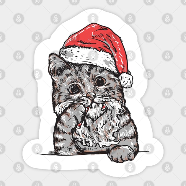 Christmas cat Sticker by Zodx99